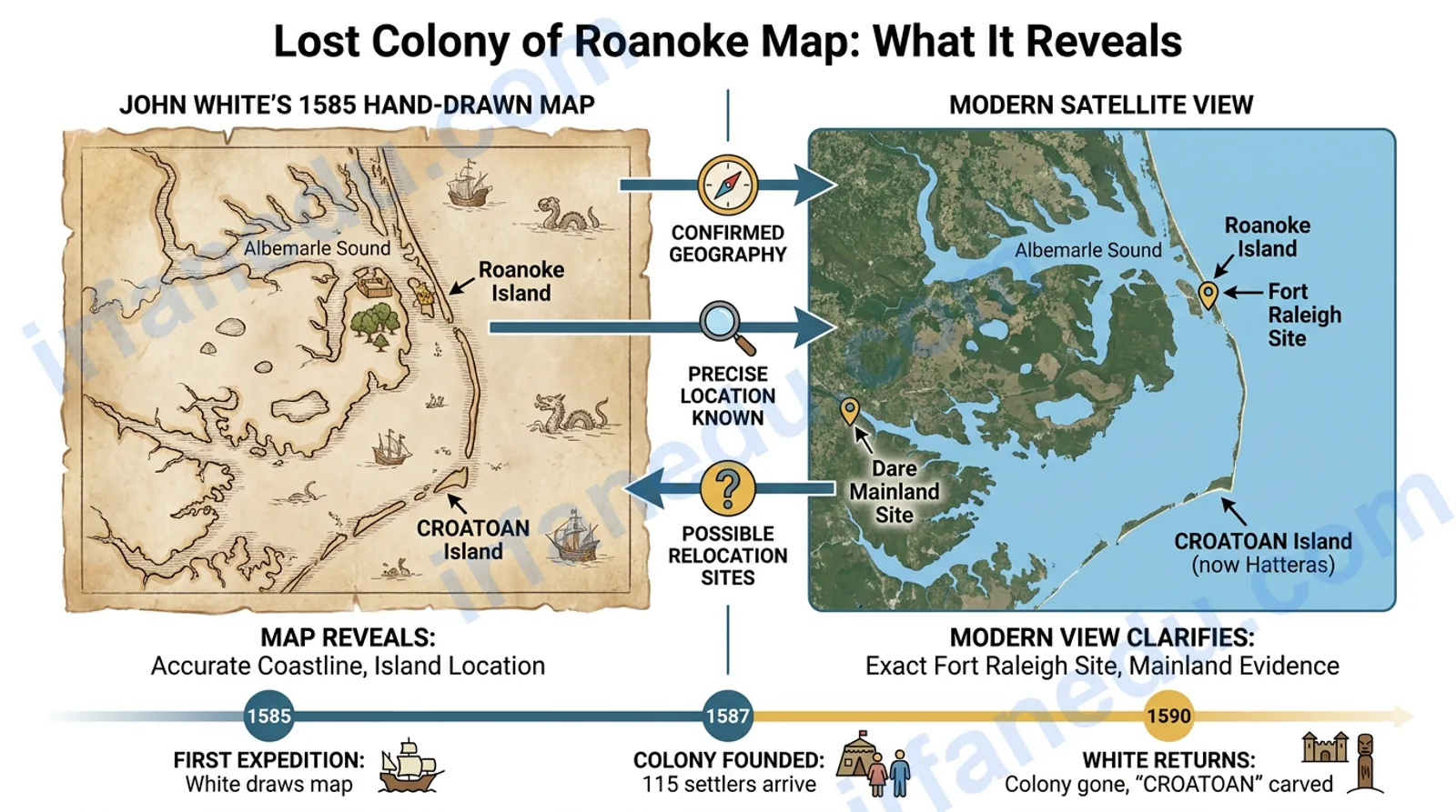 lost colony of roanoke map