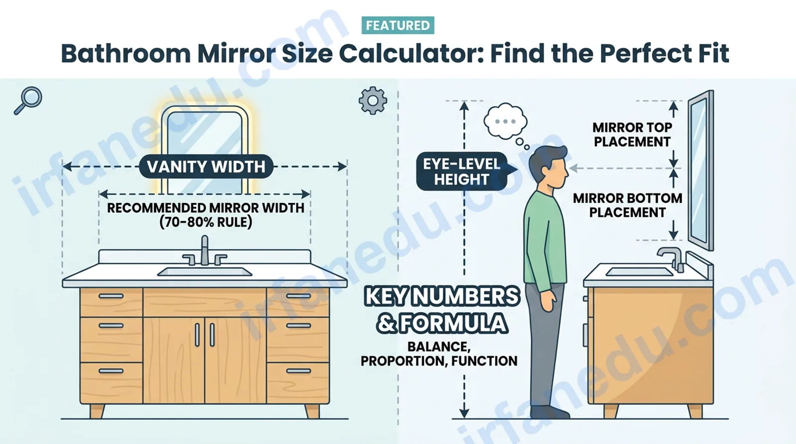 mirror size bathroom